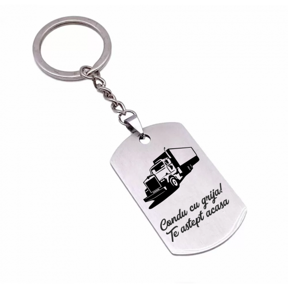 Breloc personalizat pentru iubit/sot din inox - "Condu cu grija, te astept acasa!" Breloc personalizat pentru iubit/sot din inox - "Condu cu grija, te astept acasa!"